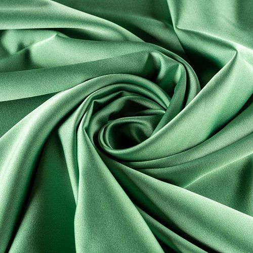 Шелк синтетический стрейч К3-379 травянисто-зеленый однотонный