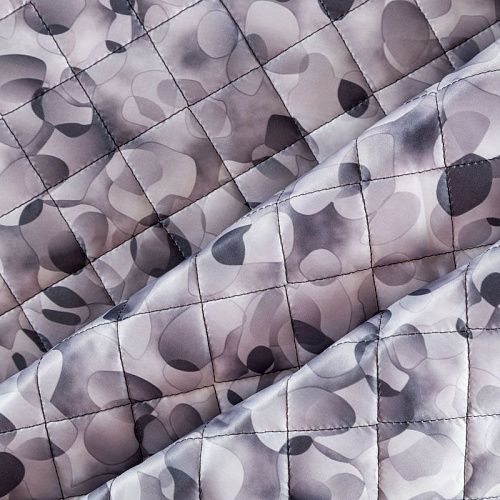 Ткань курточная 033-03814 серый принтованный