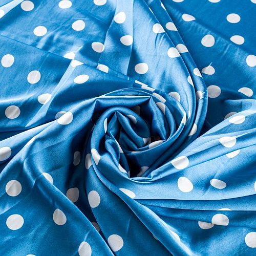 Шелк синтетический 065-01329 сине-голубой принтованный