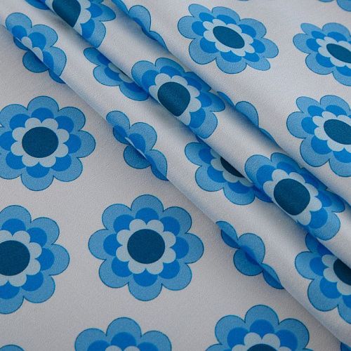 Сатин-коттон стрейч 063-16299 белый принтованный