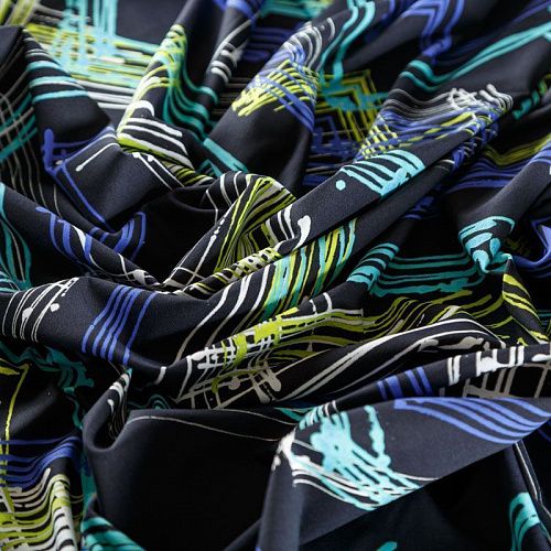 Лайкра 005-06296 черный принтованный