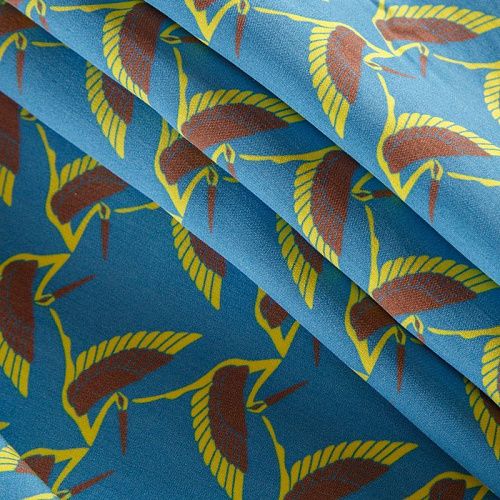 Шелк-вискоза 064-12366 лазурно-голубой принтованный