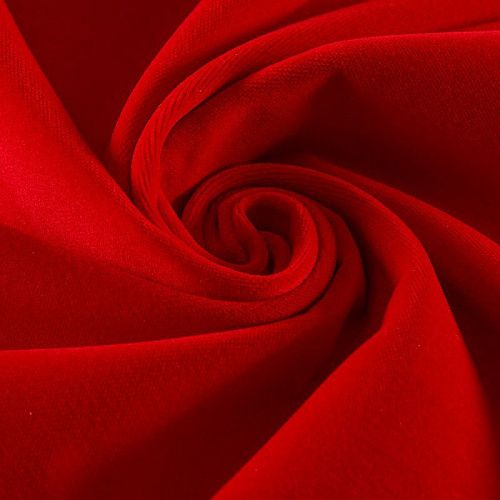 Ткань портьерная негорючая бархат 09-02-13727 красный однотонный