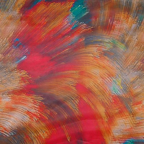 Шифон 068-17455 красно-желтый мультиколор