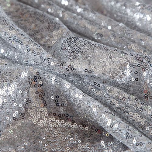 Пайетки на сетке 055-19018 серебристый