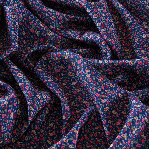 Штапель 069-13568 сине-фиолетовый принтованный