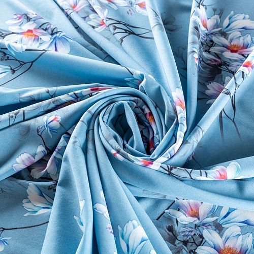 Вискоза "Лоренцо" 036-01530 серо-голубой принтованный