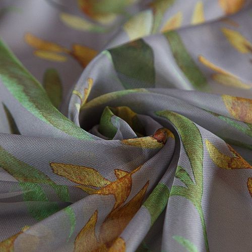 Шифон 068-17382 дымчато-серый принтованный