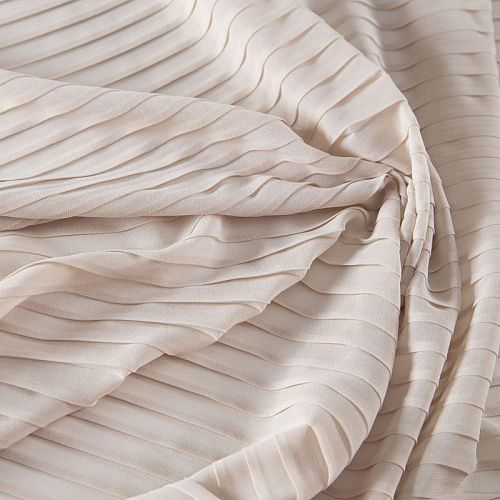 Шифон плиссе 068-20312 светло-бежевый