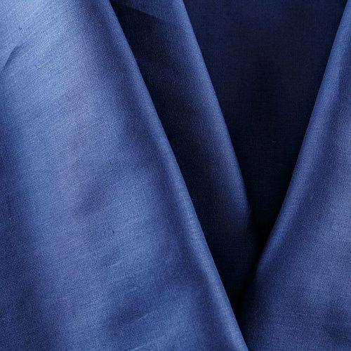 Лен-вискоза 035-08543 темно-синий однотонный