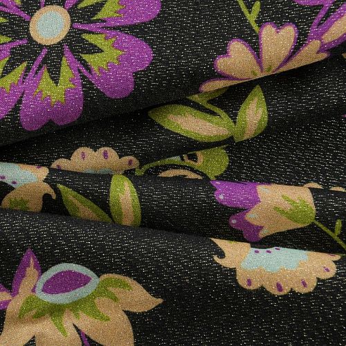 Вискоза с люрексом 009-12076 черный принтованный