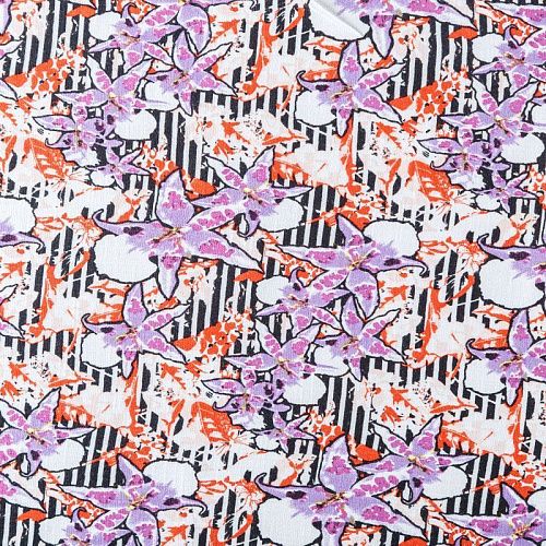 Лен искусственный 035-07865 белый принтованный