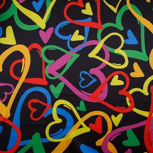 Шелк синтетический 065-13928 черный принтованный