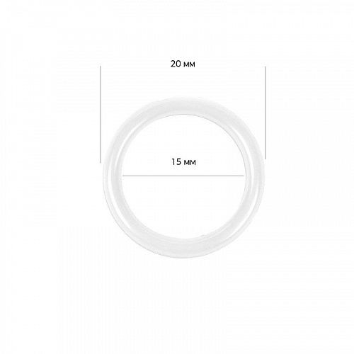 Кольцо для бюстгальтера TBY 15 мм пластик 2 шт 82607 белый 
