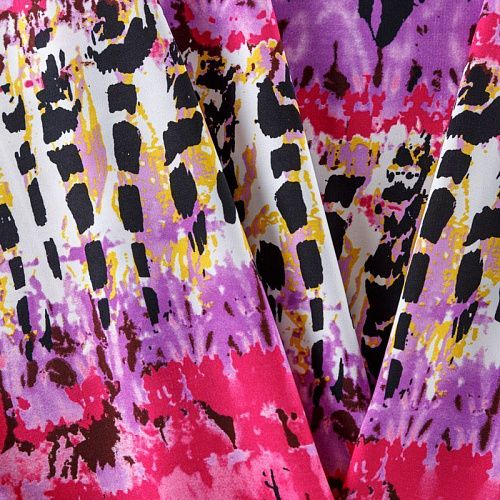 Креп 026-08211 фуксия принтованный