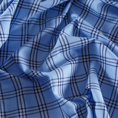 Хлопок плательно-рубашечный 049-12252 голубой принтованный