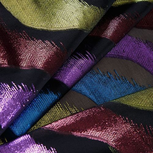 Шифон с люрексом 068-19166 черный мультиколор
