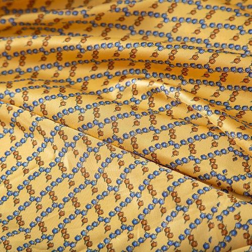 Твил-шелк натуральный купон (крой) 064-19897 желтый принтованный