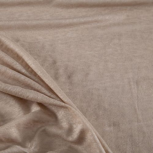 Трикотаж льняной 056-20326 белый песок однотонный