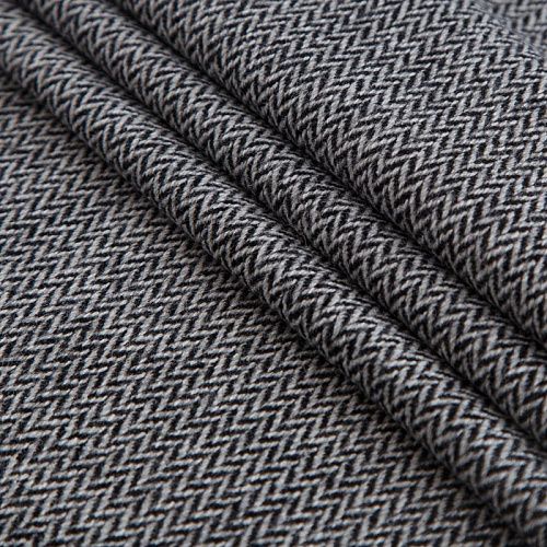 Ткань пальтовая 040-14404 черно-молочная елочка