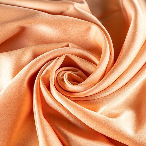 Шелк синтетический стрейч К32-601 персиковый однотонный
