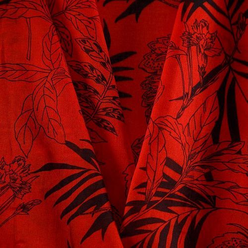 Батист 003-16359 красный принтованный