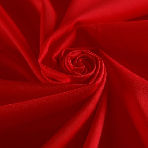 Поплин стрейч 063-16973 морковно-красный однотонный