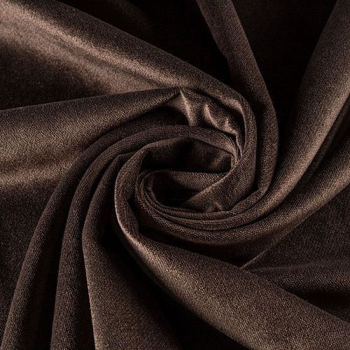 Ткань портьерная бархат 529-02-148 дымчатый кварц однотонный