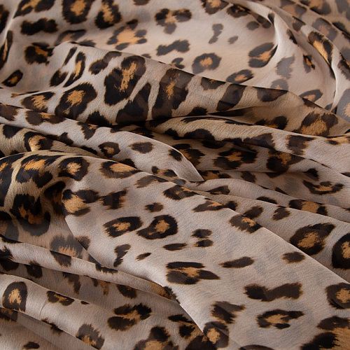 Шифон шелковый Gucci 068-19614 бежевый принтованный