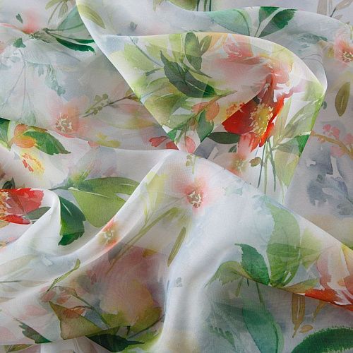 Тюль вуаль 03-01-13163 белый принтованный