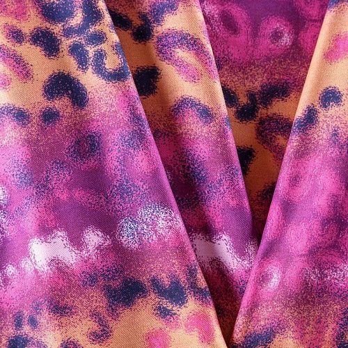 Твил-штапель 069-08283 персиковый принтованный