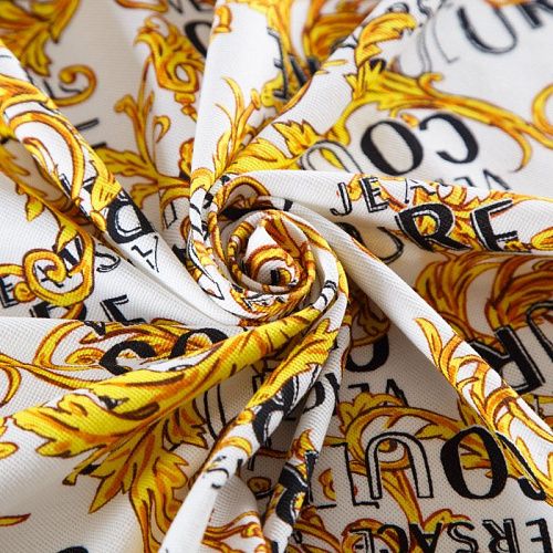 Трикотаж пике 056-12514 белый принтованный