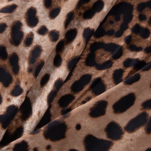 Шелк натуральный стрейч 064-20053 коричневый лео