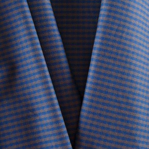 Ткань костюмно-плательная 025-12396 серо-синий клетка