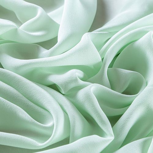 Крепдешин натуральный 028-09590 снежная мята однотонный