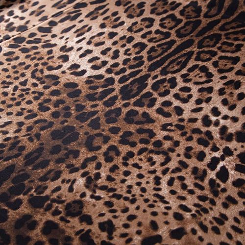 Шелк натуральный стрейч 064-20053 коричневый лео