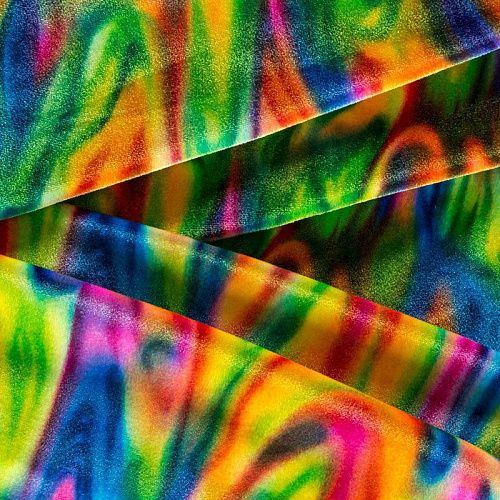 Бархат стрейч 002-04305 желтый принтованный