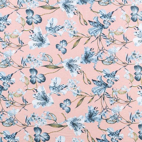 Вискоза "Лоренцо" 036-08215 выбеленный персиковый принтованный