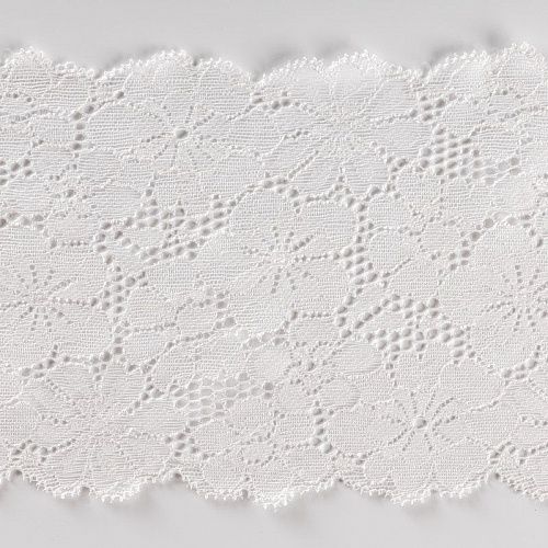 Кружево эластичное 130 мм Ф01-0270 белый