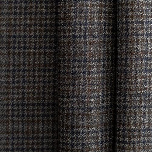 Ткань костюмная К32-049 темно-серая с синим клетка "гленчек"