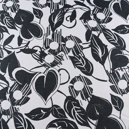 Лен натуральный 035-11766 белый принтованный