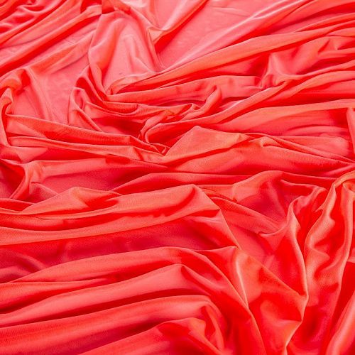 Сетка трикотажная 050-02090 кораллово-красный однотонный