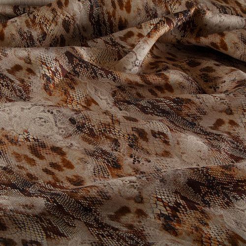 Лен натуральный Salvatore Ferragamo 035-16965 серо-бежевый принтованный