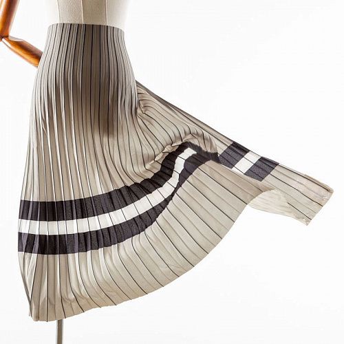 Гофре из крепа купон 70/190х80 см 043-02482 серо-оливковый принтованный