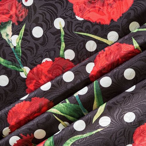 Жаккард 017-02953 черный принтованный