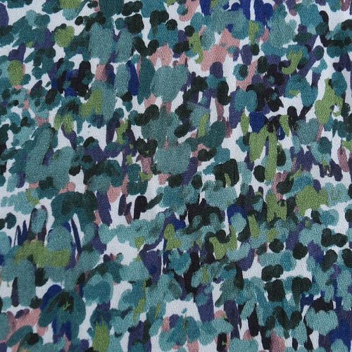 Креп 026-12179 зеленый мультиколор