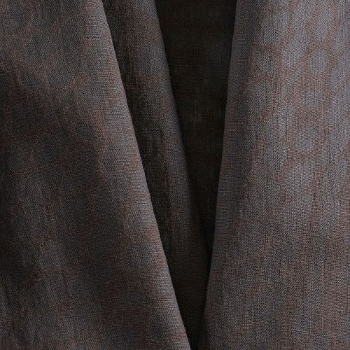 Лен натуральный 035-11747 серо-коричневый жаккардовый