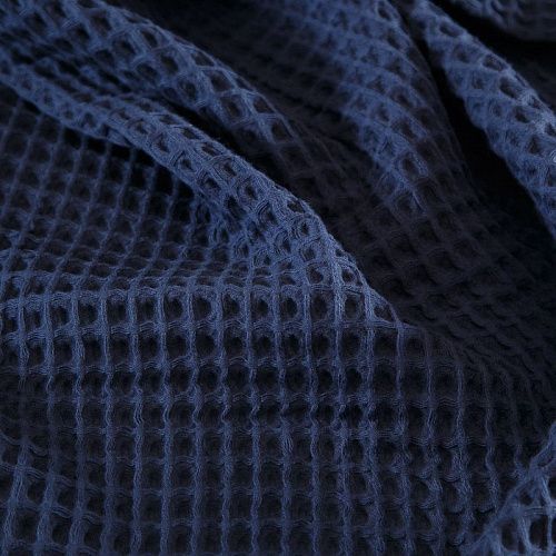 Полотно вафельное Бохо 007-18357 пыльно-синий однотонный