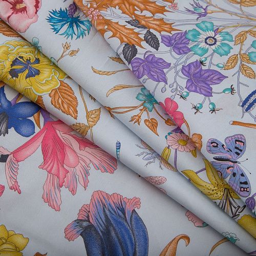 Хлопок Blumarine 063-19103 голубой принтованный