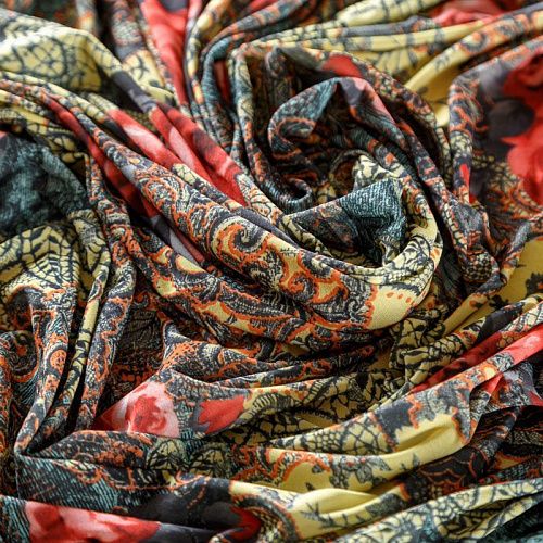 Трикотаж 056-03482 серый принтованный